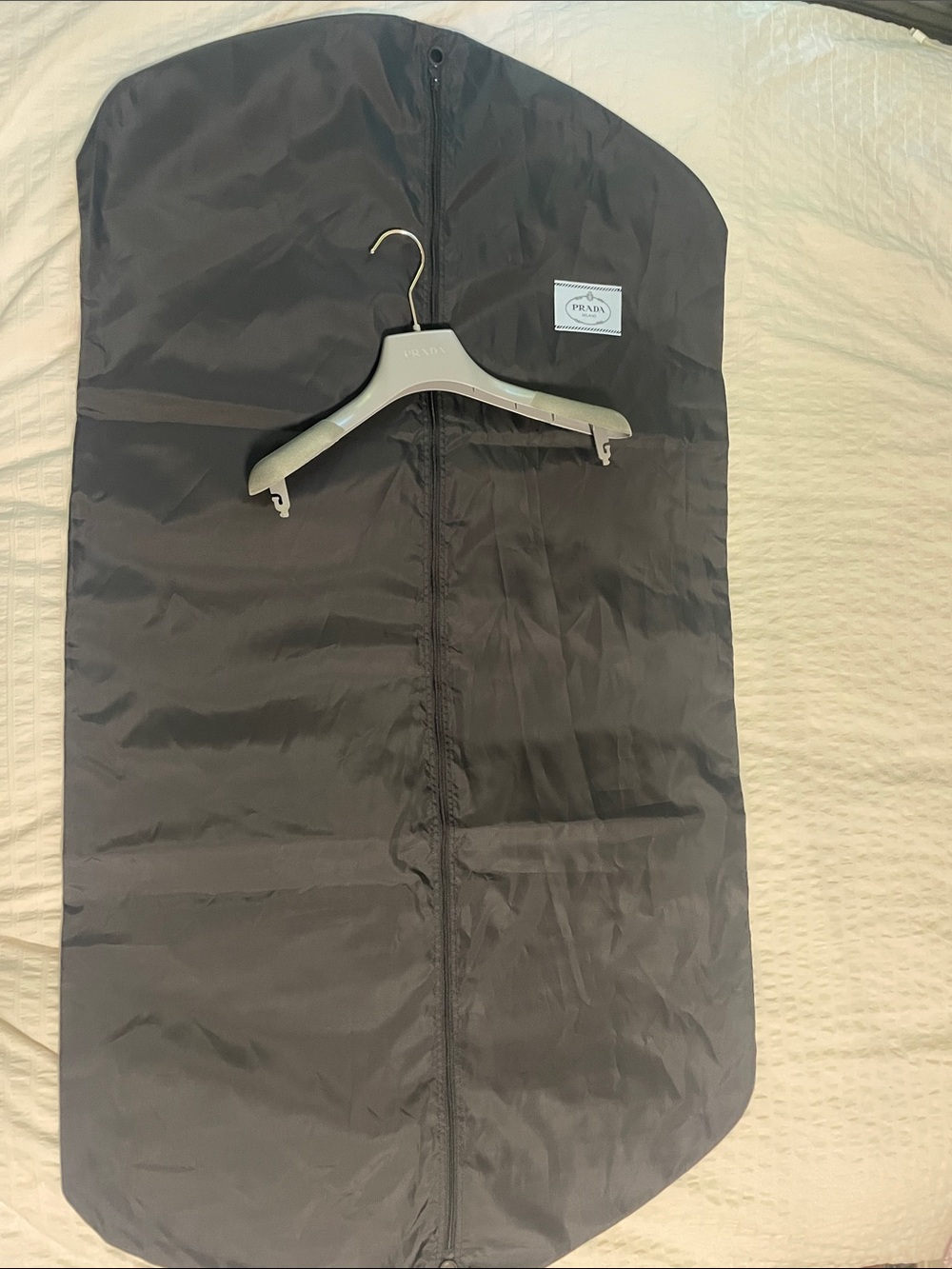 Prada Black Nylon Garment Bag with Logo Patch